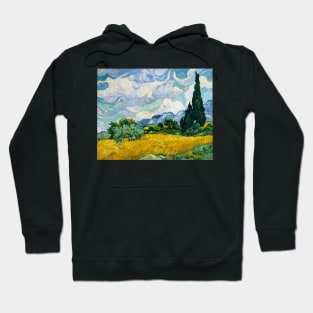 Wheat Field with Cypresses (1889) by Vincent Van Gogh. Hoodie